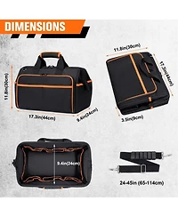 Xdovet Tool Bag 26-Pocket Organizer Adjustable Shoulder Waterproof Foldable Hvac Electrician Mechanic Contractor