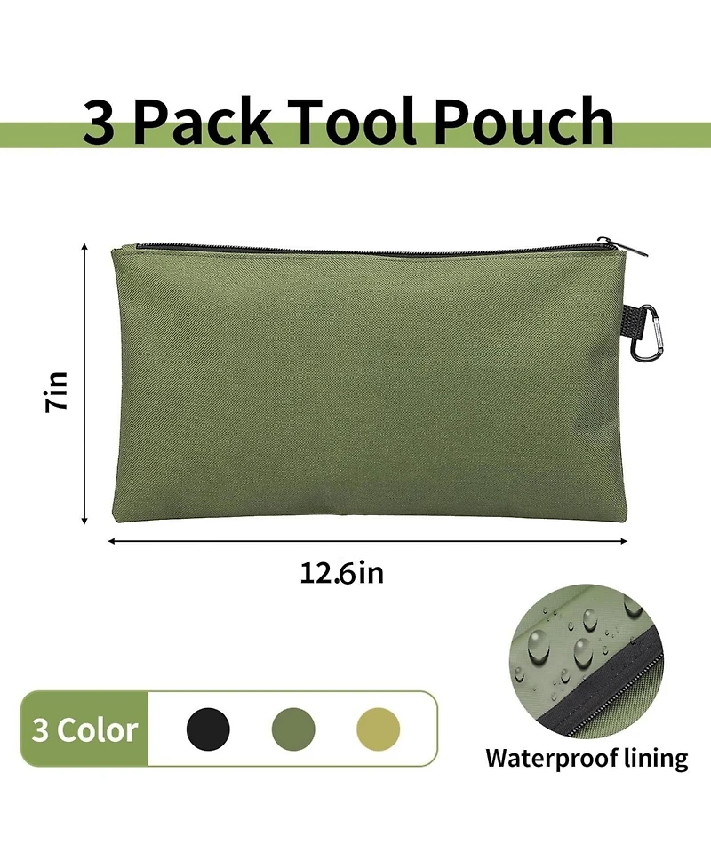 Xdovet Tool Bag Zipper Pouch Carabiner Metal Multipurpose