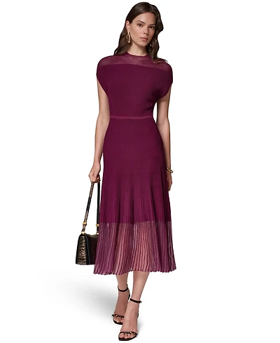 Donna Karan New York Women's Mock Neck Midi Dress