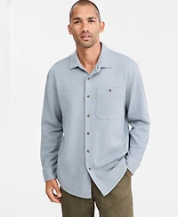 Sun + Stone Men's Heather-Knit Long-Sleeve Shirt, Macy's Exclusive