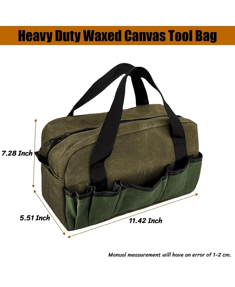 Xdovet Waxed Canvas Tool Bag Organizer Tote