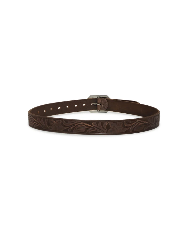 belle & bloom Women's Stand By Me Embossed Leather Belt