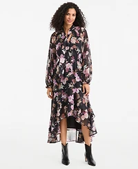 On 34th Women's Long-Sleeve Floral High-Low Dress, Macy's Exclusive