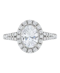 Igi Certified Lab-Grown Diamond Halo Ring (1-1/2 ct. t.w.) in 14k White Gold