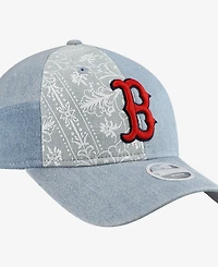 New Era Women's Boston Red Sox Denim Patchwork 9TWENTY Adjustable Hat
