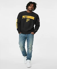 Champion Men's Black Pittsburgh Pirates Reverse Weave Chenille Sweatshirt