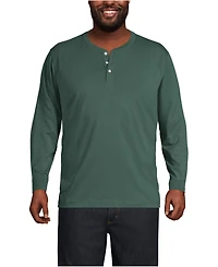 Lands' End Men's Big and Tall Super-t Long Sleeve Henley T-Shirt