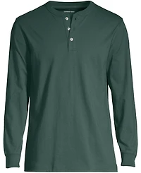 Lands' End Men's Big and Tall Super-t Long Sleeve Henley T-Shirt