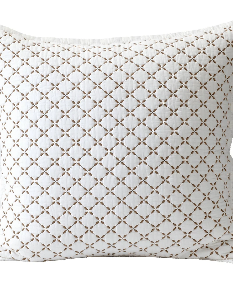 Lands' End Embroidered Diamond Double Voile Sham