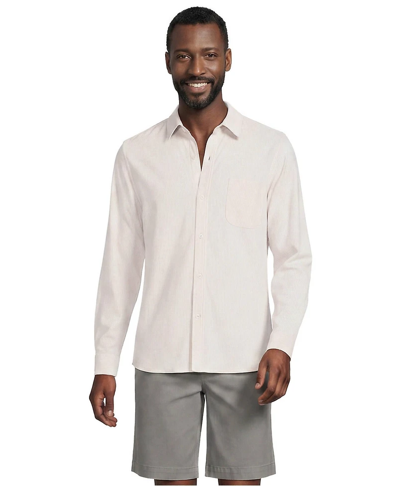 Lands' End Men's Long Sleeve Knit Dress Shirt