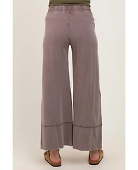 Pinkblush Women's Mocha Mineral Wash Wide Leg Ankle Pants