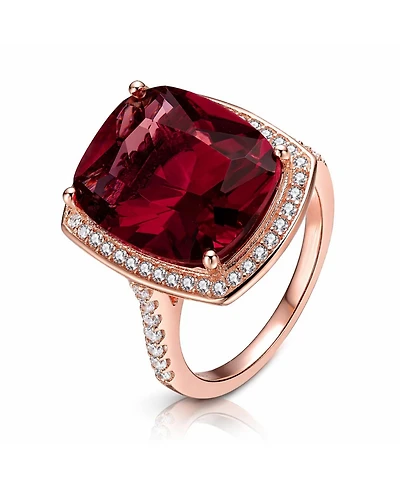 Sterling Silver Red Cubic Zirconia Statement Ring