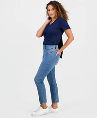 Style & Co Petite High-Rise Straight-Leg Shaping Jeans, Macy's Exclusive