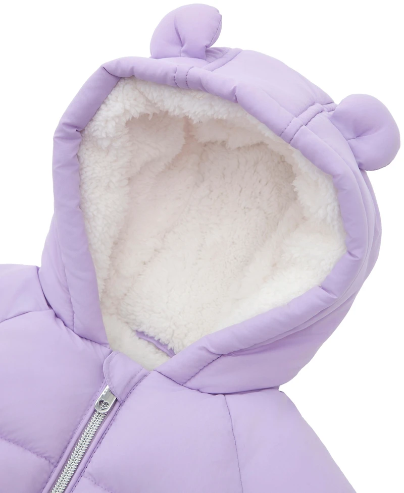 Rokka&Rolla Baby Girls (6-24M) Borg-Lined Bear Ears Puffer Jacket