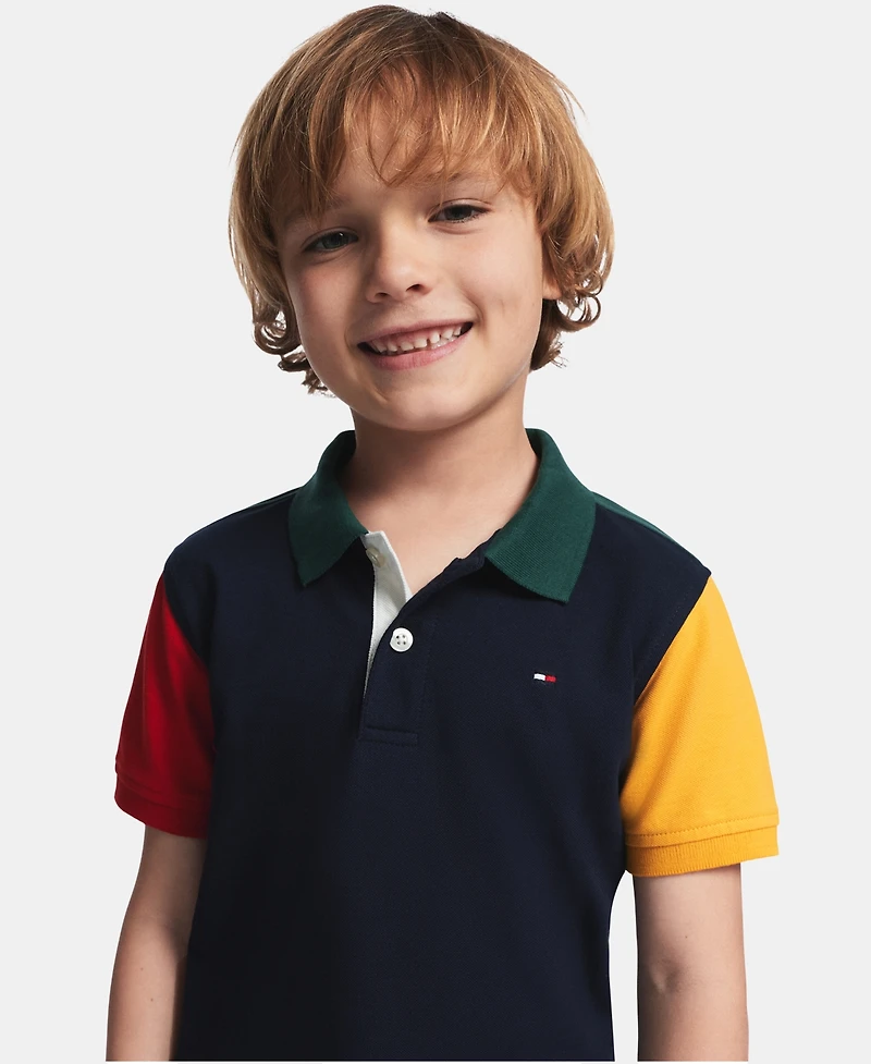 Tommy Hilfiger Boys' 2T-7 Color-Blocked Short-Sleeve Polo Shirt