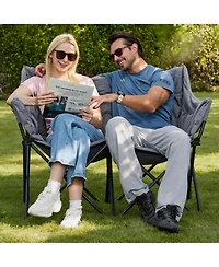 Piscifun Heavy Duty 2 Person Portable Camping Chair Oversized Padded Outdoor Folding Seat