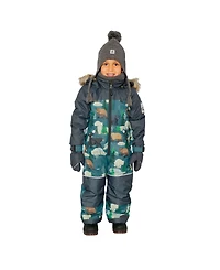 Deux par Deux Little and Big Boy ( 6 To 8 ) One Piece Discover Snowsuit Bear Print