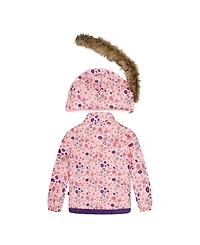 Deux par Toddler Girls s' 2T-4T Two Piece Play Snowsuit Pink Mini Flower Print