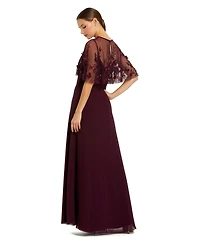 Mac Duggal Women's Sleeveless Gown With Embellished Cape