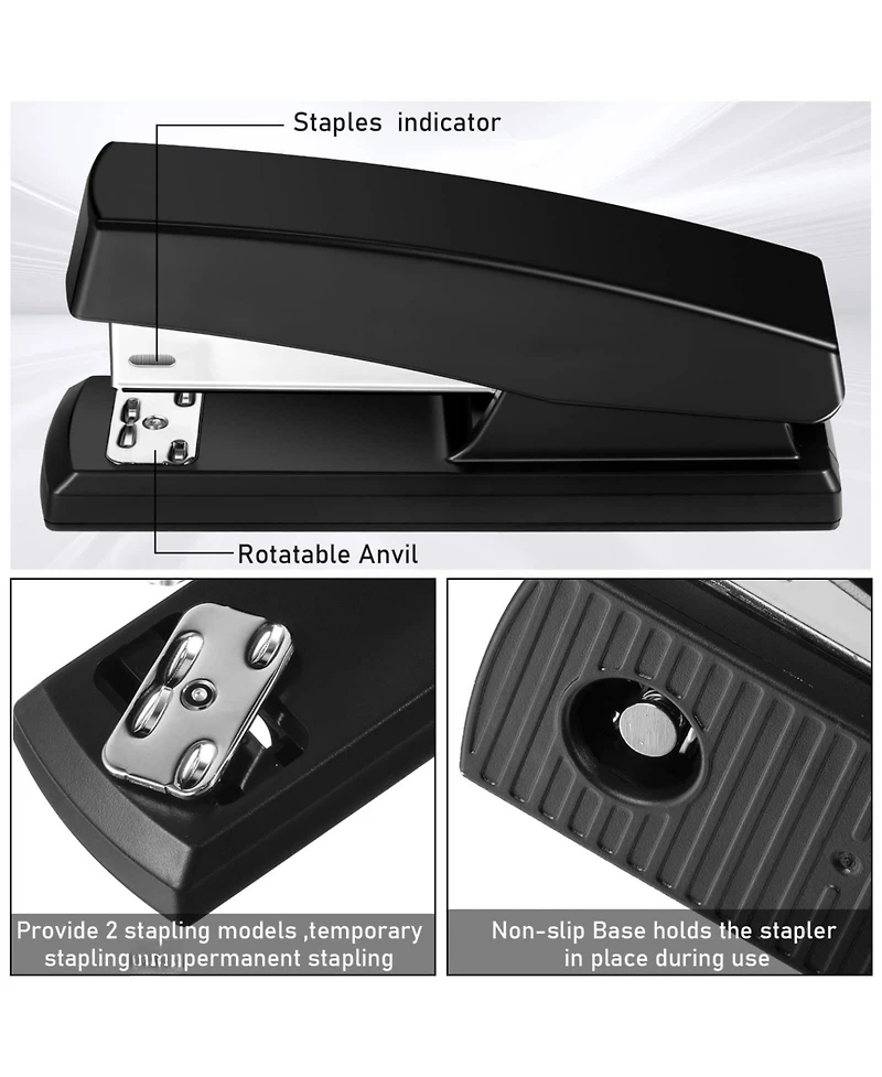 Danrong 6 Pack Metal Desktop Stapler Set With Staples Heavy Duty 25 Sheet Capacity