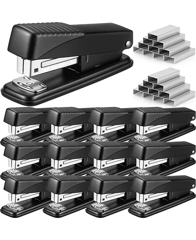 Danrong 12 Pack Metal Desk Staplers Bulk With 12000 Staples 30 Sheet Capacity
