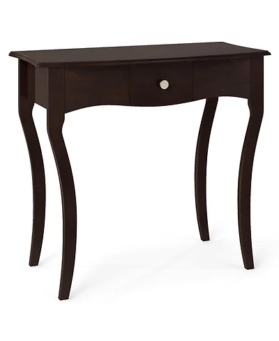 Sugift 34 in. Traditional Console Table with Storage Drawer and Solid Wood Curved Legs