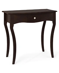 Sugift 34 in. Traditional Console Table with Storage Drawer and Solid Wood Curved Legs