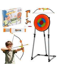 Sugift 4-in-1 Axe Throwing Game Set with Bristle Target, 27.5" x 19.5" x 55", Ages 8+