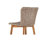 sumyeg Lymington Outdoor Bar Stool Set of 2, Teak Finished Wood with Wicker Seat