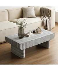 Clihome Mdf Coffee Table Accent Table, Modern Rectangular Cocktail Table with Drawer