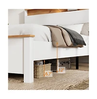 Lucky One King Size Upholstered Bed Frame with High-Back Tufted Headboard - No Box Spring Needed