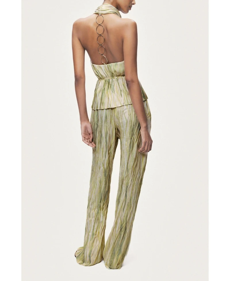 Nocturne Women's Abstract Print Straight Leg Trousers