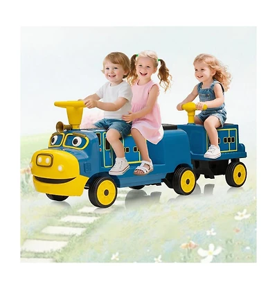 homfan 12V 2-Seater Electric Ride-On Train, Trackless Design, Ages 3+