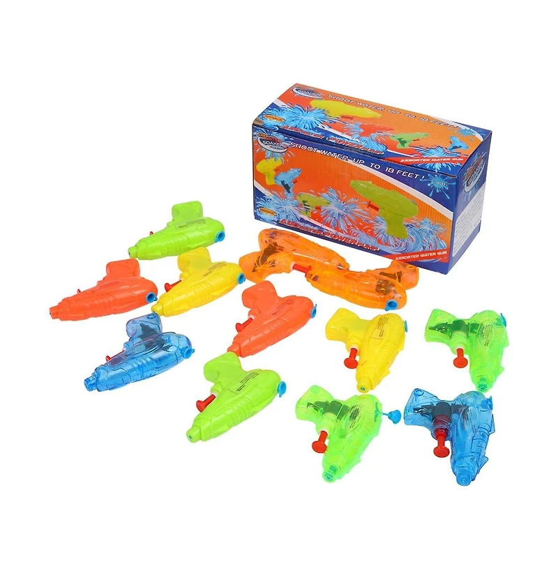 homfan 12 Pack of Mini Spray Water Launchers – Assorted Plastic Blaster Soaker Toys – Great for Pool, Beach, Party Treats – Safe Nozzles