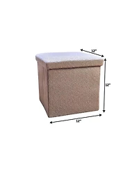 HomeRoots 12" Boucle Cube Storage Ottoman