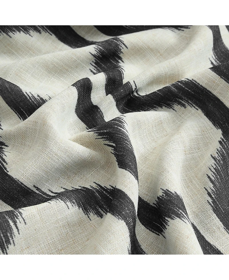 Threadmade Renzo Ikat Geometric Linen Room Darkening Rod Pocket/Back Tab Curtain