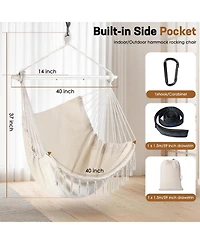 Piscifun Heavy Duty 500 Lbs Hammock Chair with Steel Spreader Bar Adjustable Straps Indoor Outdoor Swing