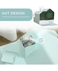 Ruie Hooded Cat Litter Box with Litter Mat and Dual Deodorizers