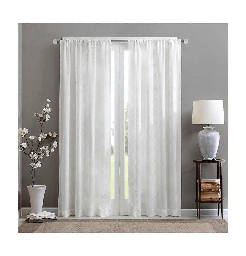 Avobird Diamond Sheer Window Curtain Panel