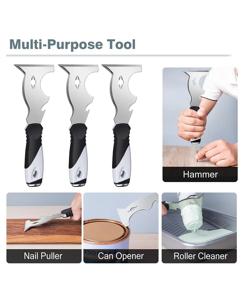 Xdovet 2 Pack 10 In 1 Putty Knife Multi Tool Scraper Hammer Spackle