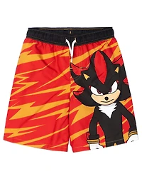 Sonic The Hedgehog Big Boys 2-Piece Swimwear Rash Guard and Trunks Set