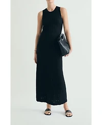 Scalpers Women's Openwork-Knit Sleeveless Crew-Neck Maxi Dress