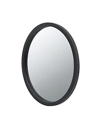Laoties 20" Round Solid Mango Wood Wall Mirror, Mid-Century Modern Circle Decorative Frame Mirror for Entryway