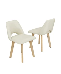 homfan Dining Chairs of 2, Pu Leather Upholstered with Wood Frame, Scratch-Resistant Padded Seat, Modern Armless Side