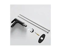 Busdays Single Handle Bathroom Faucet Deck Plate for 1 or 3 Hole Laundry Vanity Sink with Two 9 16 Inch Supply Hoses