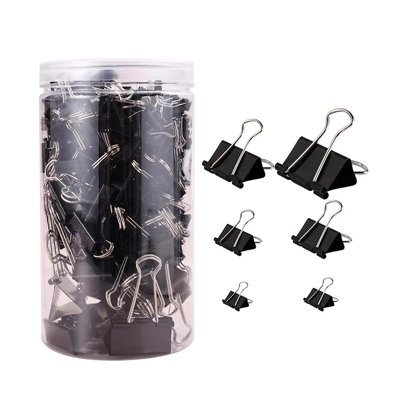 Danrong Assorted Sizes Binder Clips Coated Steel For Office Home School