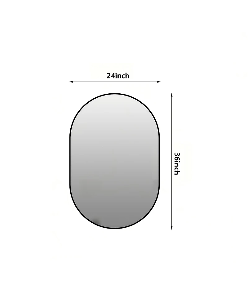 Busdays 36x24 Inch Bathroom Vanity Mirror Wall Mounted Framed Vertical or Horizontal Hanging Modern Hd Mirror for Bedroom Entryway