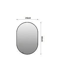 Busdays 36x24 Inch Bathroom Vanity Mirror Wall Mounted Framed Vertical or Horizontal Hanging Modern Hd Mirror for Bedroom Entryway