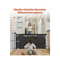 Ruie Retractable Mesh Pet Gate Extends to 72 in Wide and 31 in Tall