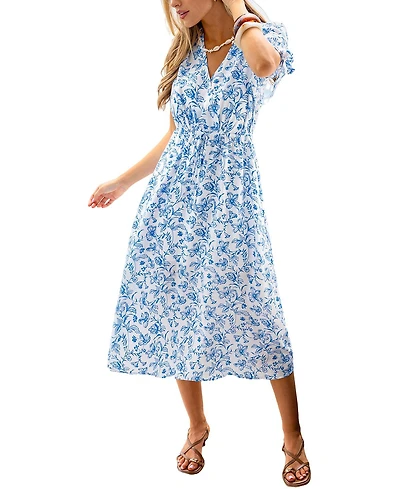 Cupshe Women's Soft Launch Floral Maxi Beach Dress